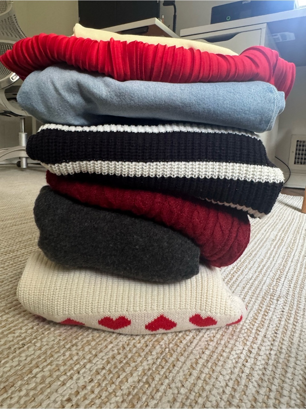 Girls Fall Bundle: Sweaters, Jeans, Skirt, Tank Top: Classic Colors